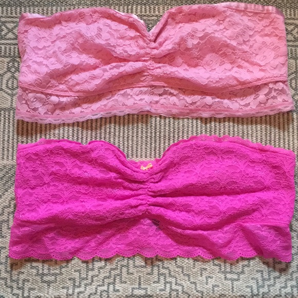 aerie Other - Two Aerie Pink L Lace Bralette Bandeaus